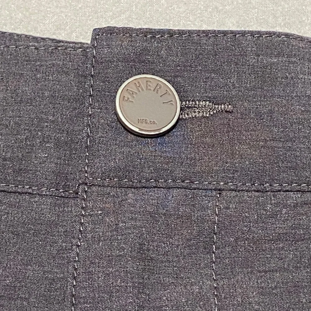 Faherty All Day Shorts Mens 36 Dark Navy Charcoal Heather Hybrid MSC0012 Stretch